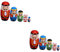 Warmhm 2 Sätze Nussknacker Matrjoschka Matroschka-Puppe Waldorfpuppe Puppen Dinosaurier Tanzender Weihnachtsmann Plüschpuppe Animierter Weihnachtsmann Annabelle-Puppe Holz