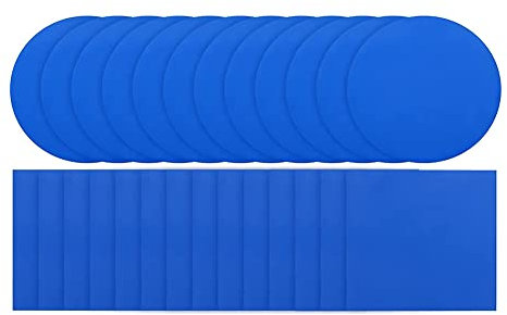 Okeeyseda 50 Selbstklebendes PVC-Pool-Flicken-Reparaturset, Blaues PVC für Aufblasbare Produkte auf Pools, Booten