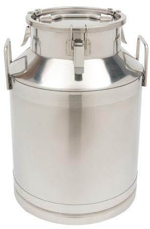 50L Milchkann Edelstahl Milk Pitcher Milchkännchen Milchkanne mit Verschlussdeckel und Handgriff für Lebensmittelaufbewahrung Öl Ghee Milch und Wein geeignet Korrosionsbeständig