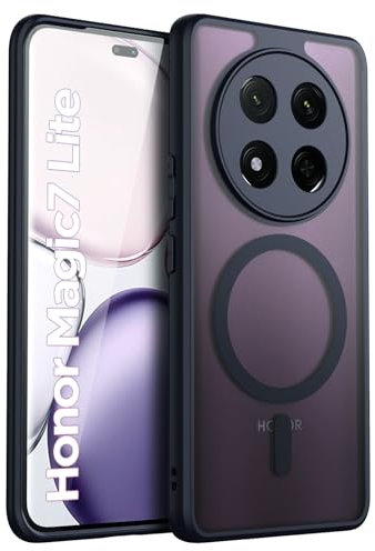 Oududianzi Coque Magnétique pour Honor Magic 7 Lite 5G Compatible avec MagSafe, Étui Housse Dos Translucide Mat Fine Antichoc (Noir)