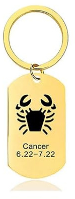 Porte-Clés Pendentif En Métal Tendance Avec 12 Constellations Signe Du Zodiaque Horoscope Porte-Clés De Voiture Cadeau Ou Bijou De Sac Pour Femmes Et Hommes