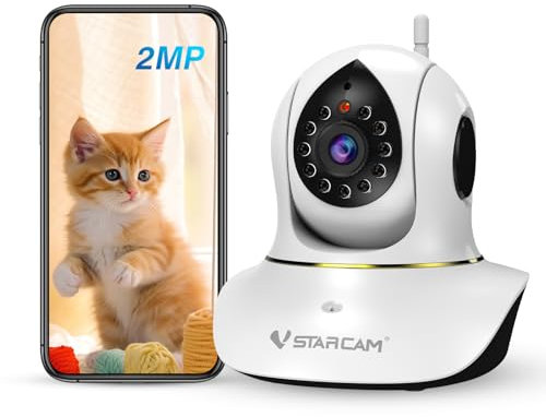 VSTARCAM 2MP Haustierkamera für Katzen, Interaktive Kamera für Hunde und Katzen mit Handy-App, Infrarot-Nachtsicht, Bewegungserkennung, Zwei-Wege-Audio