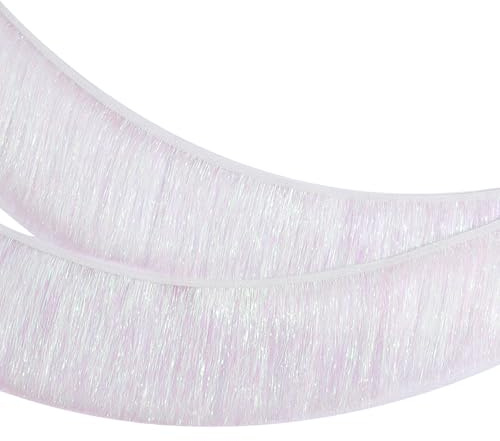 MOMAHUA Lametta Fransen Girlande Buntes Weiß, 20x200cm Metallic Foil Fringe Garland Lametta Glitzer Vorhang für Parade Floats, Verlobung Hochzeit, Weihnachten, Geburtstagsparty, Fransengirlande