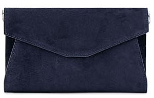 Caspar Elegante Echt Leder Envelope Clutch Abendtasche Damen Handtasche aus Wildleder - PREMIUM LINE - Modell No.847 - Made in Italy