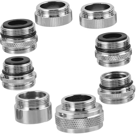 ORFOFE 8 pièces Kit Adaptateurs Robinet Cuivre Connexion Flexible pour Robinet Cuisine et Salle de Bain Raccord Flexible pour Tuyau de Jardin Accessoires Compatibles avec Aérateur