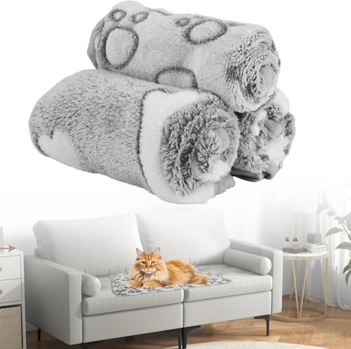 3 Pezzi Morbida Coperta in Pile per Cani e Gatti, Copertina Cane Lavabile | 60×40cm Coperta per Cuccioli e Gatti,Morbida e Calda Flanella Copertina Gatto,Adatto a Cani e Gatti di Piccola E Media Taglia
