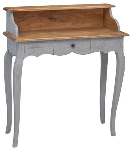 Antiker Schreibtisch aus massivem Mahagoniholz 80x40x92 cm, robuster Vintage-Schreibtisch mit eleganter Handwerkskunst und langlebigem Design für einzigartiges Ambiente.