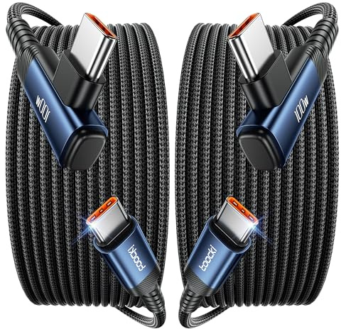 toocki Cavo USB C a USB C 90 Gradi 100W, [1M+1M] Cavo USB