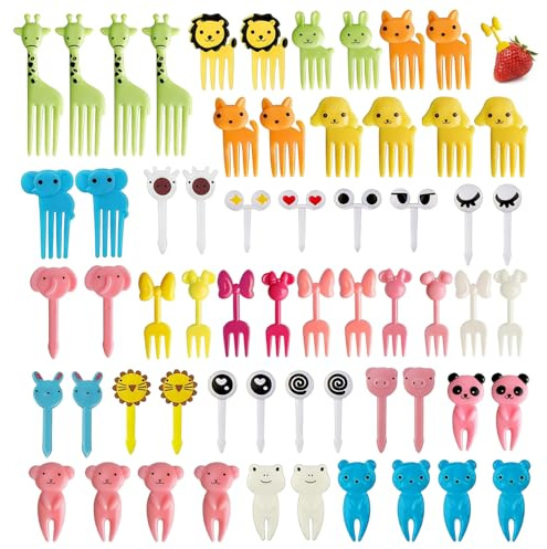 Ztolbriy Mini Tenedores Postre, 60 Piezas Tenedores Pequeños Reutilizables para Niños, Ideal para Lonchera, Fiesta, Té de la Tarde y Celebración de Cumpleaños