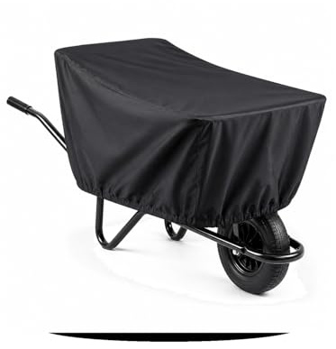 Schwerlast Schubkarrenabdeckung – Wasserdichtes 600D Outdoor-Vlies für 4–6 Kubikfuß Mulden, Passend für EIN- und Zweirädrige Gartenwagen – Universelle Passform