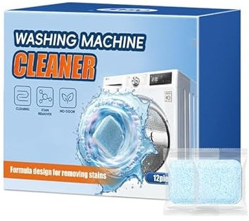 Waschmaschinenreiniger Tabs, Waschmaschinen-Entkalker & Reiniger Tabletten, Waschmaschine Reinigung für Gerüche und Kalk in Waschmaschinen und Geschirrspülern, 12PCS