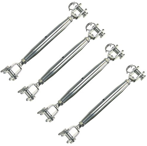 Versandbox24 4X V4A Edelstahl Wantenspanner M6 Gabel Drahtseil Spannschloss Seilspanner Spanner