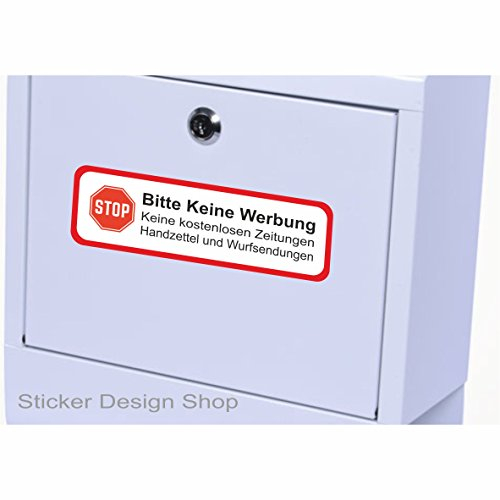 Bitte Keine Werbung Schild Briefkasten Aufkleber Vinyl Stickers 15 x 5 cm