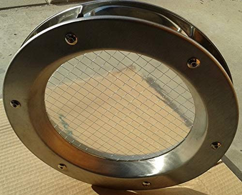 Ojo de buey para puerta de acero inoxidable INOX, 350 mm de diámetro, vidrio reforzado, tuercas de collar