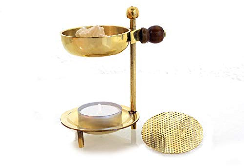 Fumaga – höhenverstellbarer Weihrauchbrenner „Sona“ aus Messing H: 11 cm – Zeitloses Design inkl. extra Metallscheibe