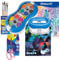 Pelikan Deckfarbkasten Space+ 735 SP/12 mit 12 Farben und 1 Tube Deckweiß/Starter-Set (blau mit Space-Wasserbecher + Pinsel-Set + Bastelschere + 2 Malblöcke)