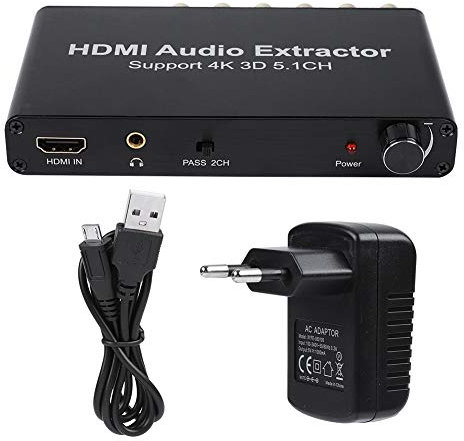 Socobeta Switcher HDMI con estrattore Audio Convertitore Audio Stereo da 3,5 mm per TV Dvd(Normative Europee)