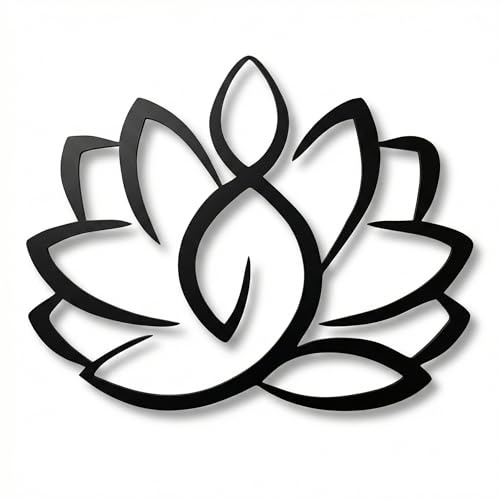 Metall-Wand-Dekor, Lotus-Blumen-Kunst, Home Decor Yoga-Schild, böhmische Kunstwerke (90 x 74 cm)