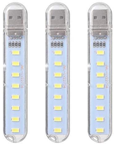 OSALADI 3 Stück Mini USB LED LED-Lampe Lesung Weißes Licht Tragbare USB-Laptop für Laptop-Tastatur Power Bank Tragbare Nachtlicht