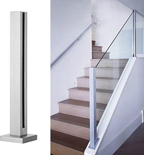 Ringhiera Vetro scale interne esterni Argento Paletto Per Ringhiera Per Pannelli In Vetro/Plastica/Legno 10/12 Mm, Palo Per Balaustra In Vetro In Acciaio Inossidabile Per Balcone/Scale
