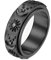 Mesnt Ringe Herren Schwarz, Drehbarer Sonne-Mond-Stern-Fidget-Ring Schwarz Größe 52 (16.6)