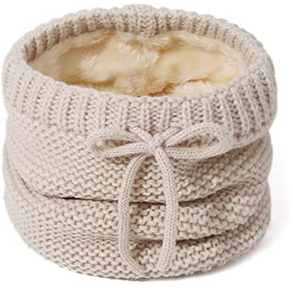 NLAND Scaldacollo Invernale Scaldacollo da Antivento Sciarpa Sportiva per lo Sci Scalda Collo in Pile Donna (Beige, Taglia unica)
