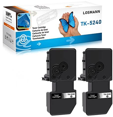 LOSMANN TK-5240 Schwarz Tonerkartusche - Kompatibel für Kyocera TK5240, Ecosys M5526cdw/cdn, P5026cdw/cdn (2 Schwarz)