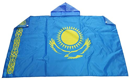 AZ FLAG Drapeau Kazakhstan 150x90 cm - Cape Drapeau Kazakh 100% Polyester Avec Manches Intégrées - Body Flag 80g