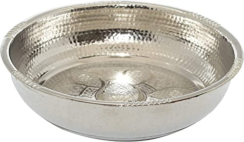 Amesia Heri Türkische authentische Kupfer-Badeschüssel & Hamam-Schale, groß (Silber)