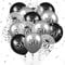 Luftballon 50. Geburtstag Deko 15 Stück Schwarz Silber Ballons - 50 Jahre Geburtstagsdeko Happy Birthday Deko Latex Konfetti Ballon für Männer Frauen 50. Jubiläum Geburtstag Party Dekoration 12Zoll
