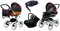 BabyLux Kinderwagen 4in1 mit Autositz für Kleinkinder – Kinderwagen für Neugeborene und Kleinkinder –– Baby Neugeborenen Kinderwagen – ISOFIX Autositzbasis – Max 15kg – Red Bow White Frame
