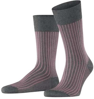 FALKE Herren Oxford Stripe Socken atmungsaktive Baumwolle verstärkte Herrensocken flache Naht für druckfreie Fußspitze gerippt besondere Brillanz Business Alltag 1 Paar | aus Fil d'Ecosse Baumwolle