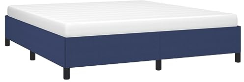vidaXL Polsterbett, Bett Bettgestell mit Lattenrost, Schlafzimmerbett Doppelbett mit Stützbeinen, Bettrahmen Schlafzimmermöbel, Blau 160x200cm Stoff