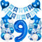 9. Geburtstagsdeko Junge, Luftballon 9. Geburtstag Blau, Ballon 9 Deko zum Geburtstag, 9. Geburtstag Dekoration, 9 Jahr Geburtstagsdeko Blau, Luftballon 9 Geburtstag für Jungen 9 Jahr Deko