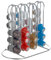Baroni Home Portacapsule per Caffè in Metallo, Supporto Porta Capsule Color Argento, Accessori Cucina per Macchinetta Caffè, 40 Capsule, 4 Colonne, 24x12x20 cm