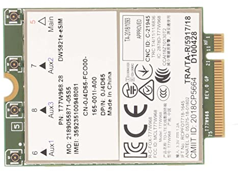 ASHATA T77W968 Karte, 4G LTE WWAN Kartenmodul für Dell Laptop, Cat 16 Formfaktor M.2 1GBPS E ESIM Netzwerk Wireless Netzwerkkarte