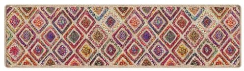 vidaXL Teppich, Waschbar Bodenteppich mit auffälligem Muster, Wohnzimmerteppich rutschfest Pflegeleicht, Kurzflor Matte Vorleger, Mehrfarbig 80x300cm