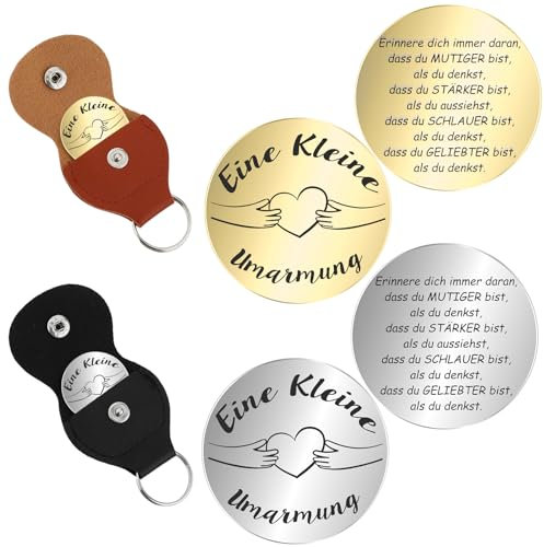 MHDUYEG Mutmacher Glücksbringer 4 Stück Glücksbringer Schlüsselanhänger Pocket Hug Glücksbringer Eine Kleine Umarmung Gute Besserung Mutmacher Geschenk Frau Glücksbringer Schule Mutmacher Geschenk