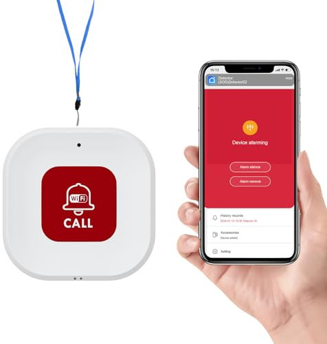 eMylo WiFi Caregiver Button*1, Compatible con Tuya Smart/Smart Life/Alexa (Soporte 2.4GHz), fácil de Usar, Soporte para Compartir Dispositivos.