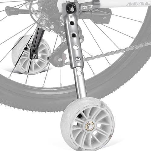 FORTOP Fahrrad Stabilisatoren für Kinder Stützräder - robuster, langlebiger Stahl für 16-22 Zoll Fahrrad mit variabler Geschwindigkeit (Weiß, 16 Zoll-22 Zoll)