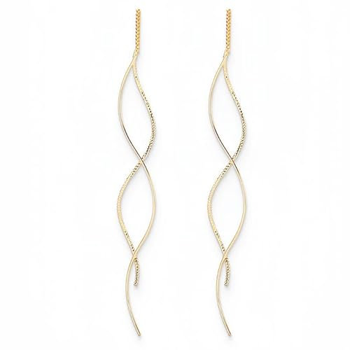 Pendientes Colgantes Largos De Cristal Para Mujer, Pendientes De Anzuelo De dorado, Cinta En Espiral Lágrima Múltiple Pendientes Aros Colgantes De Gota De Cristal Brillante Joyas Regalos