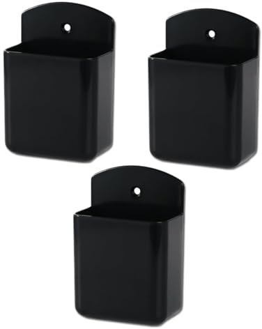 3Pcs Wall Mount Remote Control Holder Remote Control Holder Plastic Remote Control Holder Wall Mounted Wall Mounted Organiser for Bedroom Living Room Office School (Black)