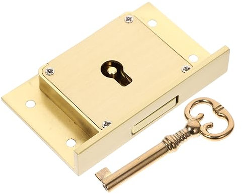 Gadpiparty Vintage Messing Schubladenschloss Mit Schlüssel Robustes Möbel Schrankschloss Einfache Installation Korrosionsbeständig Geeignet Für Büro Zuhause Aktenschränke Und Sicherheitsschub