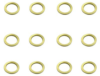 Rondelle Tonde Ottonate per Porte - Kit per Regolazione e Sollevamento Porte, Facili da Installare e Resistenti, Rondelle Alzaporta Disponibili più Diametri (Ø 8 mm. 12 pezzi)