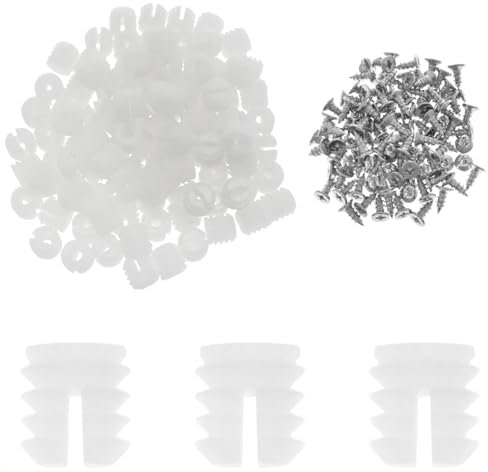 Xhziy Inserti in plastica per cerniere con vite per cerniera M4 x 10, 100 pezzi ciascuno, 100 pezzi