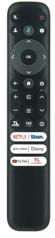 VINABTY RC813-FAB1 21001-000138 Sostituire il telecomando vocale Adatta per TCL Smart Google TV 85Q750G 75QM850G 85QM850G 98QM850G 50Q550G 55Q550G 65Q550G 55Q650G 65Q650G