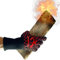 BlueFire Gloves Ofenhandschuhe für Grill, Feuerstelle, höchste Hitzebeständigkeit, EN407 Laborzertifiziert (XL, Rot/Schwarz)