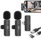 Micro Cravate sans Fil Professionnel pour iPhone/Android/Caméra, Microphone Lavalier sans Fil pour Enregistrement Vidéo, Vlogging, TikTok, YouTube, Réduction du Bruit, Plug & Play - Pack de 2 Micros