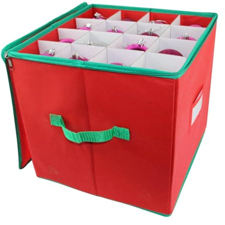 Scatola compatta per palline di Natale - Porta ornamenti per albero di Natale, scatola per scomparti per palline di Natale | Scatola portaoggetti per ornamenti natalizi con 64 scomparti, borsa salvasp