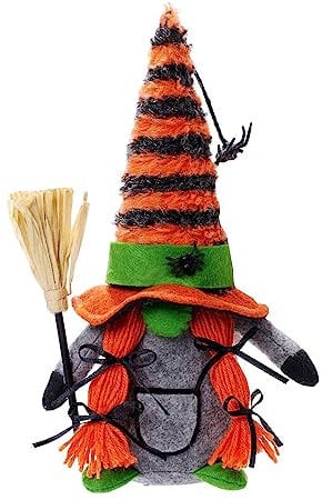 TDZTMNDNB Holiday Dolls Decoration,Halloween Broom Stuffed Plush Gnomes Ornament Decor
